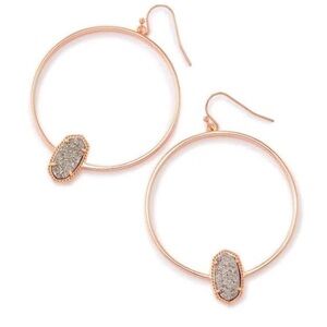 KENDRA SCOTT Rose Gold Drop Stone Hoop Earrings